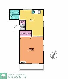 クロスビル3マンション ワンルームの間取図画像