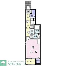サージュ1 1Kの間取図画像