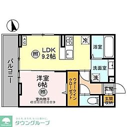 熊谷市弥生1丁目アパート 1LDKの間取図画像