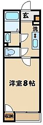 レオネクストゼフィール 1Kの間取図画像