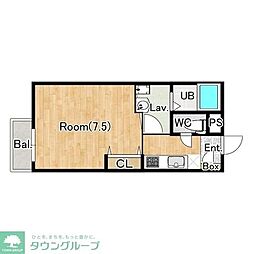 ジーメゾン大宮北セレナ 1Kの間取図画像