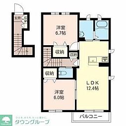 シャーメゾンクレスト 2LDKの間取図画像