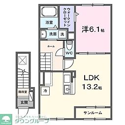 熊谷市肥塚アパート 1LDKの間取図画像