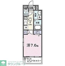 ヒカルサ熊谷サウス 1Kの間取図画像