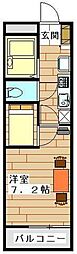 ブランドールH 1Kの間取図画像