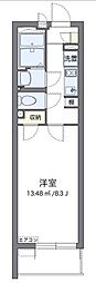 クレイノ陸王 1Kの間取図画像