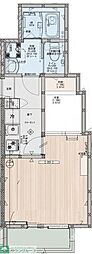 KLEIS上尾2 1Kの間取図画像