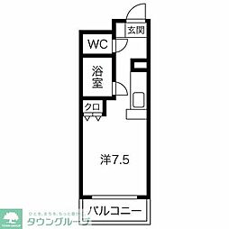 彩梨館 ワンルームの間取図画像