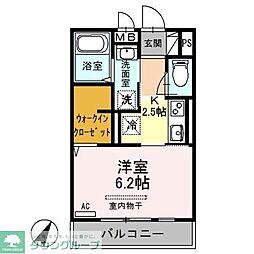 エギスハイム 1Kの間取図画像