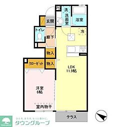 フロウリッシュ 1LDKの間取図画像