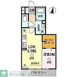 スカイシャイン 1LDKの間取図画像