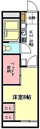 レオパレスGrandee 1Kの間取図画像