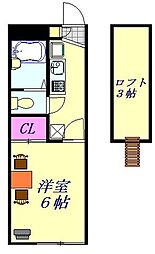 レオパレスグリーンステージ大宮 1Kの間取図画像
