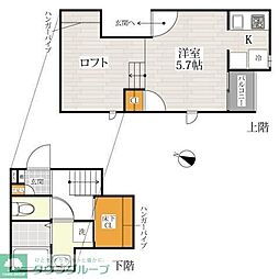 CB大和田ディアコート 1Kの間取図画像