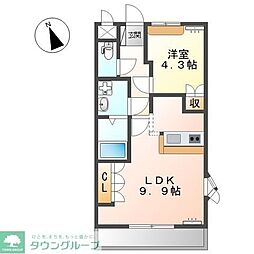 WAM 1LDKの間取図画像