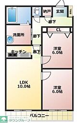 塚越ビル 2LDKの間取図画像