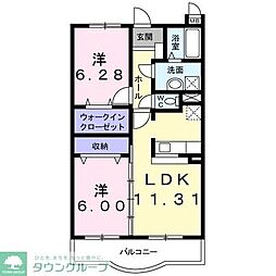 ランデュール城西 2LDKの間取図画像