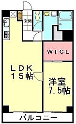 プレザント上尾 1SLDKの間取図画像