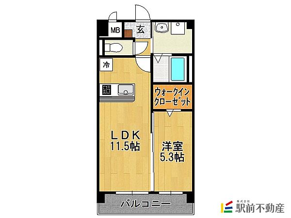 エスペランサ久留米駅前 105｜福岡県久留米市京町(賃貸マンション1LDK・1階・40.83㎡)の写真 その2