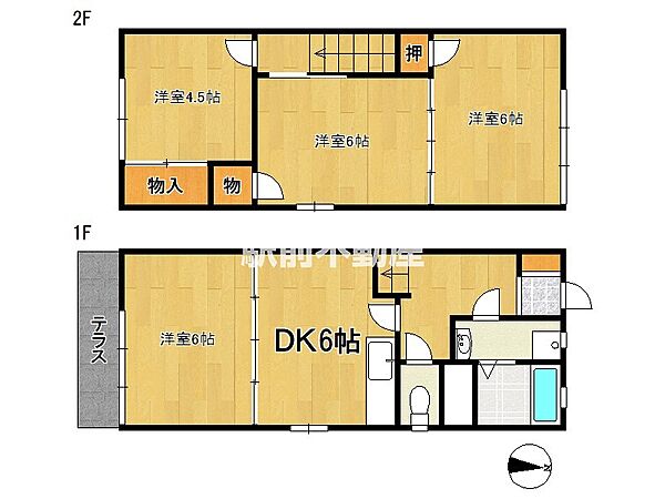 エポックタウン C-1｜福岡県久留米市東合川3丁目(賃貸アパート3DK・1階・65.00㎡)の写真 その2