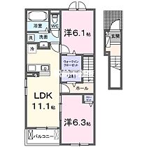 エクスプローラー 205 ｜ 福岡県久留米市宮ノ陣町若松2330-2（賃貸アパート2LDK・2階・58.57㎡） その2