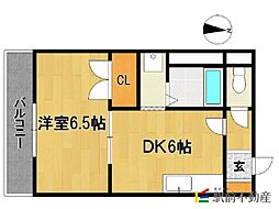ピュアクローネ1 1DKの間取図画像