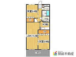 ローズマリー2 2LDKの間取図画像
