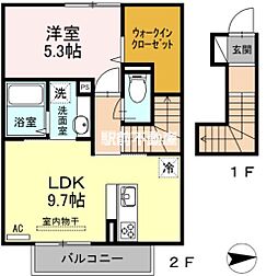 シュトラール 1LDKの間取図画像