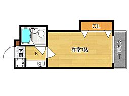 メゾンブランシュＩＩ 2階1Kの間取り