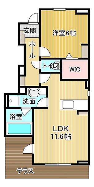 イルフィオーレ藍住A 101｜徳島県板野郡藍住町富吉字中新田(賃貸アパート1LDK・1階・44.82㎡)の写真 その2