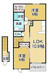 サン・メゾンD 2LDKの間取図画像