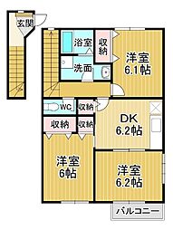 アルバA 3DKの間取図画像