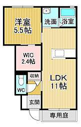 シャーメゾンディアス川内B 1LDKの間取図画像