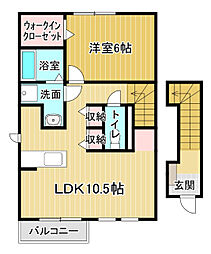 ネムスC 1LDKの間取図画像