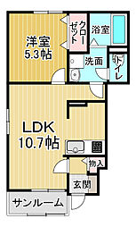 FLAT Y V 1LDKの間取図画像