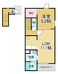 オリーブハウスB 1LDKの間取図画像