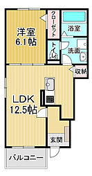 グラン・シエル 1LDKの間取図画像
