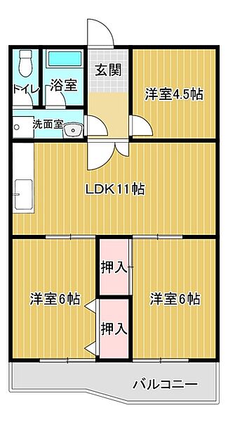 八弘マンション A301｜徳島県鳴門市大津町吉永(賃貸アパート3LDK・3階・59.89㎡)の写真 その2