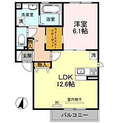 JR片町線(学研都市線) 徳庵駅 徒歩7分の賃貸アパート 2階1LDKの間取り