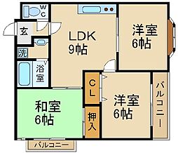 エスポワール今津 3LDKの間取図画像