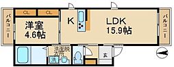 シャーメゾン今津中-A 1LDKの間取図画像