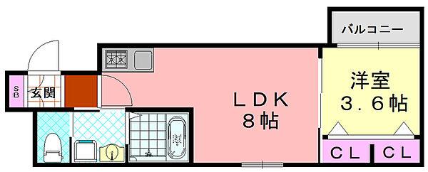 H-maison加美正覚寺 103｜大阪府大阪市平野区加美正覚寺1丁目(賃貸アパート1LDK・1階・28.01㎡)の写真 その2