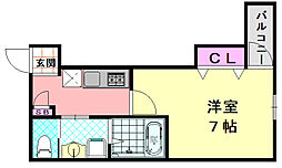 H-maison平野EAST  II 303 3階1Kの間取り