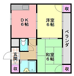 MKハイム 2DKの間取図画像