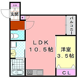 H-maison衣摺III 1LDKの間取図画像