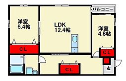 アールユー朱雀 2階
