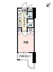 グレイス二日市壱番館 1Kの間取図画像