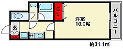 リーセント春町 1Kの間取図画像