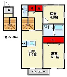 ビオラヒルズ 2LDKの間取図画像