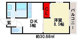 エスポアール 1DKの間取図画像